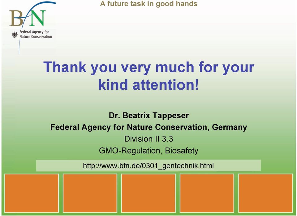 Beatrix Tappeser Federal Agency for Nature