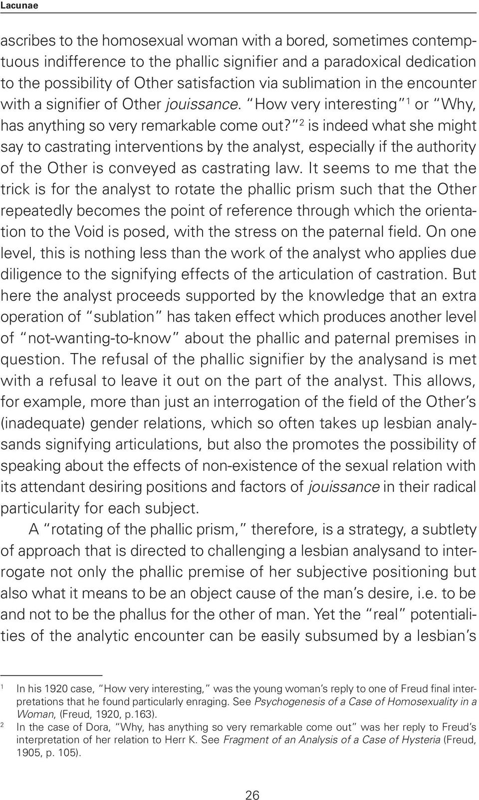 A review of freuds the psychogenesis of a case of homosexuality in a woman