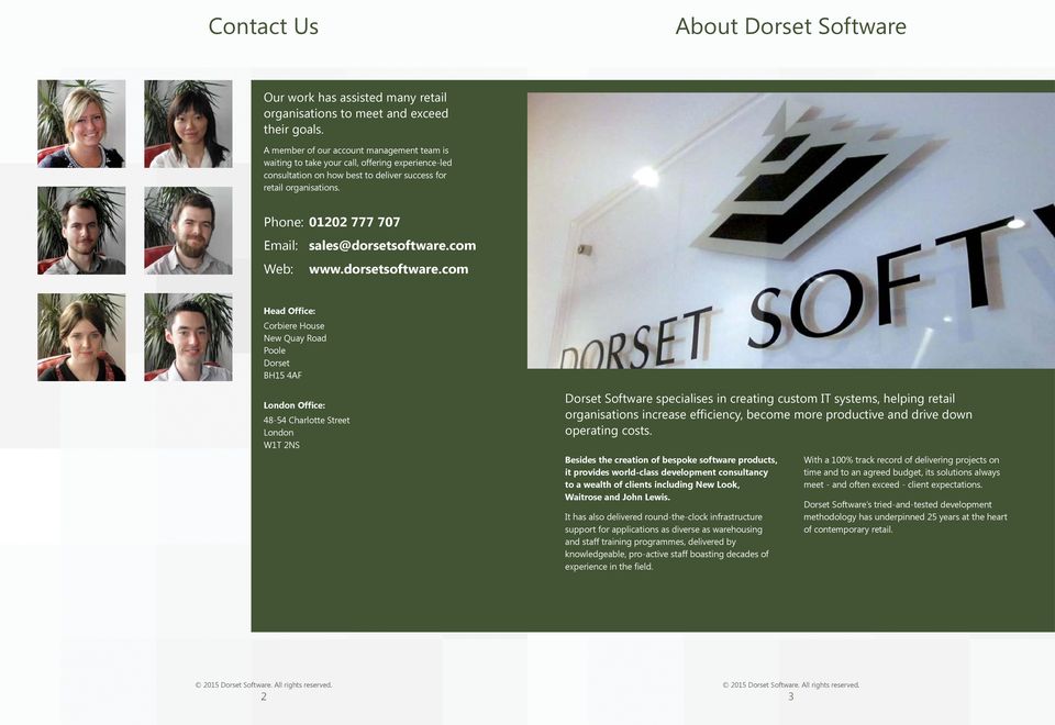 Phone: 01202 777 707 Email: sales@dorsetsoftware.