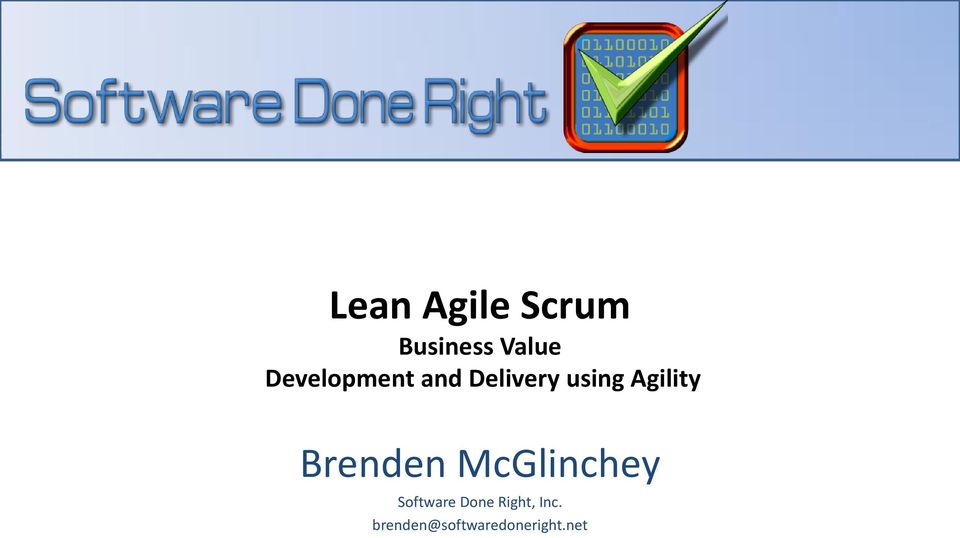 Agility Brenden McGlinchey Software