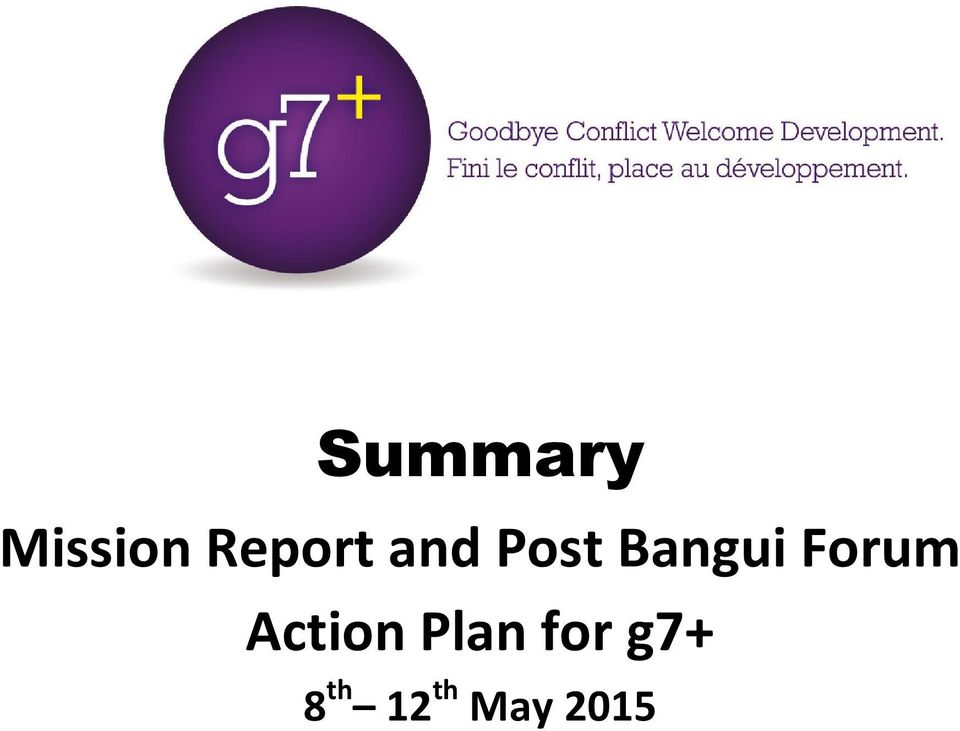 Action Plan for g7+ 8