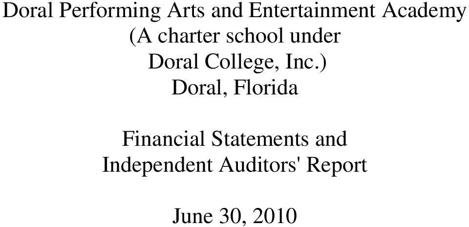 ) Doral, Florida Financial
