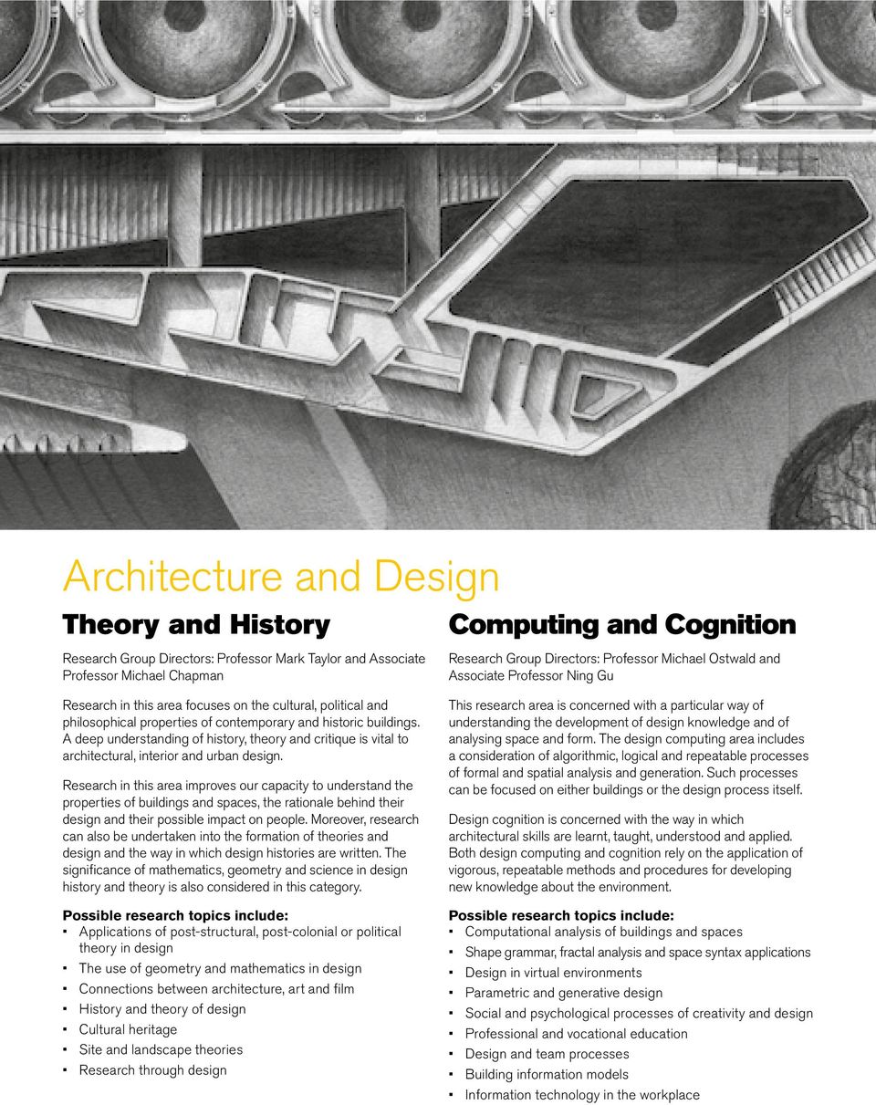 A deep understanding of history, theory and critique is vital to architectural, interior and urban design.