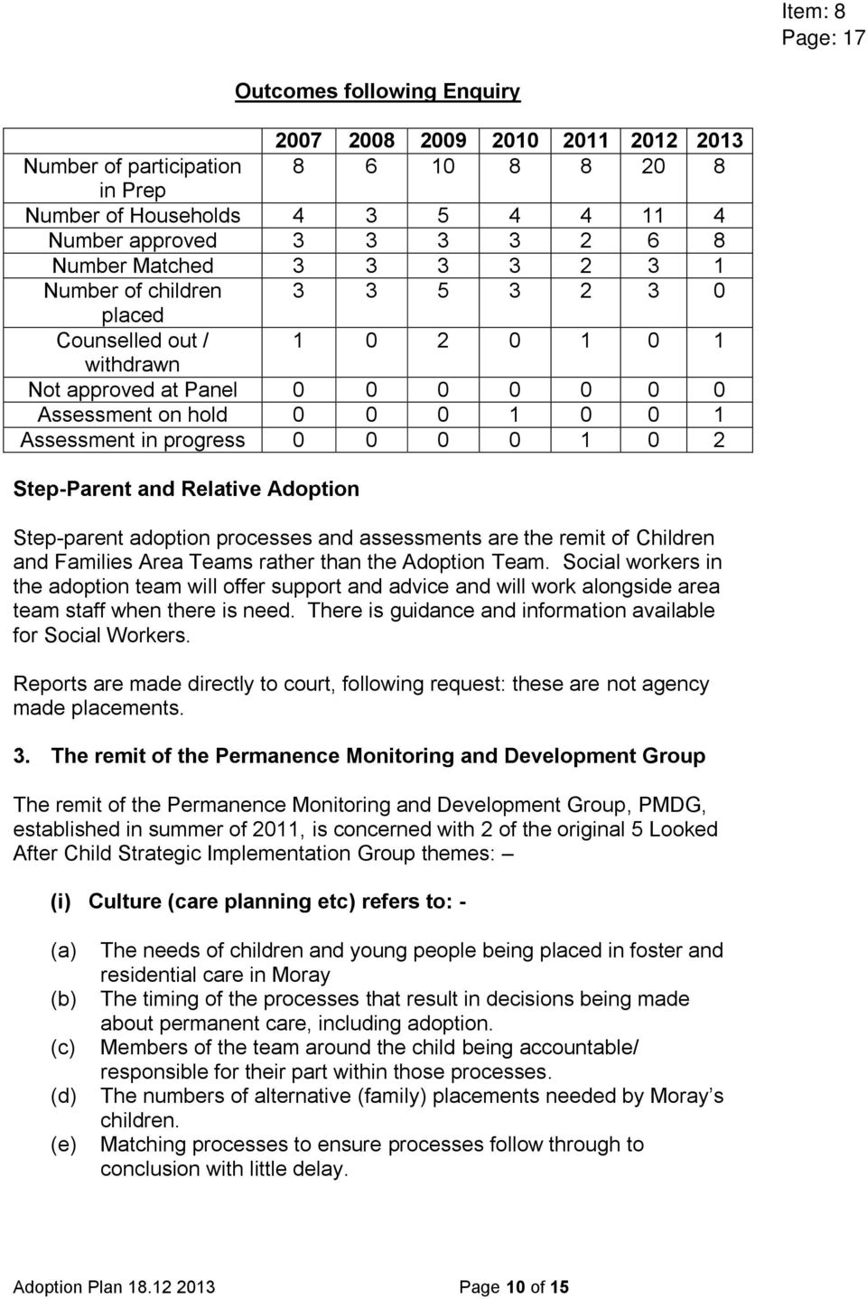 Step-Parent and Relative Adoption Step-parent adoption processes and assessments are the remit of Children and Families Area Teams rather than the Adoption Team.