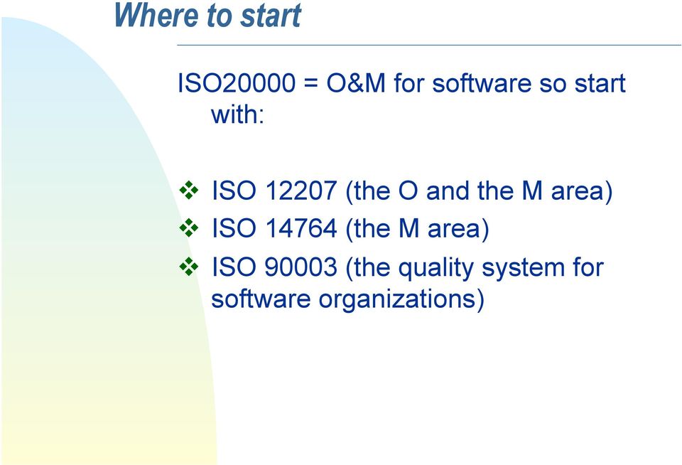 area) ISO 14764 (the M area) ISO 90003