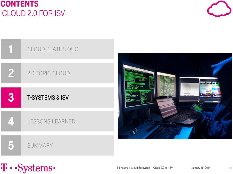 0 topic Cloud 3 4 5 T-Systems & ISV Lessons