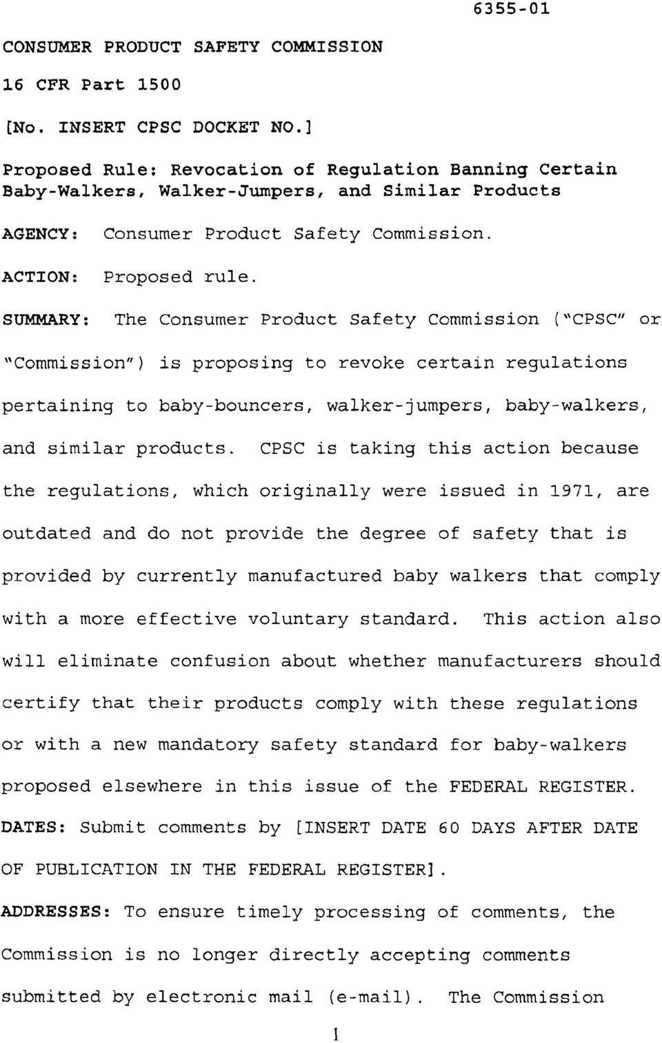 The Consumer Product Safety Commission (Cpsc) Essay