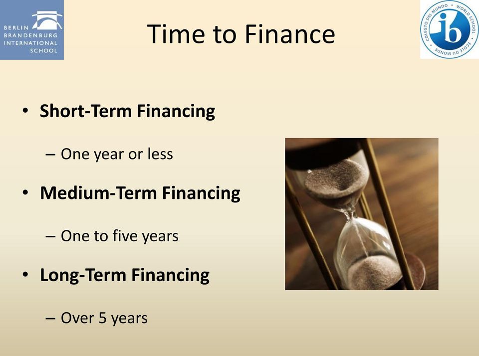 Medium-Term Financing One to