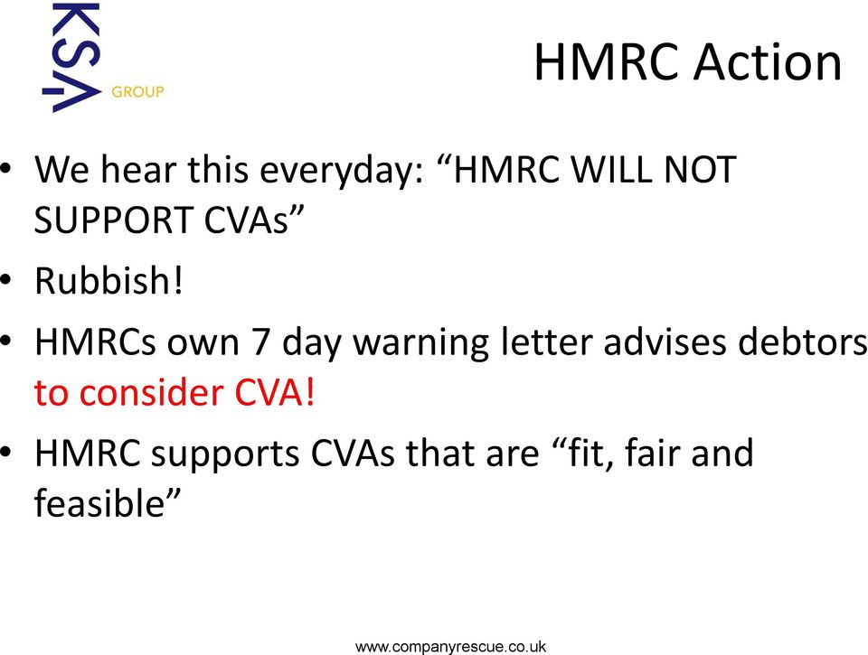 HMRCs own 7 day warning letter advises debtors