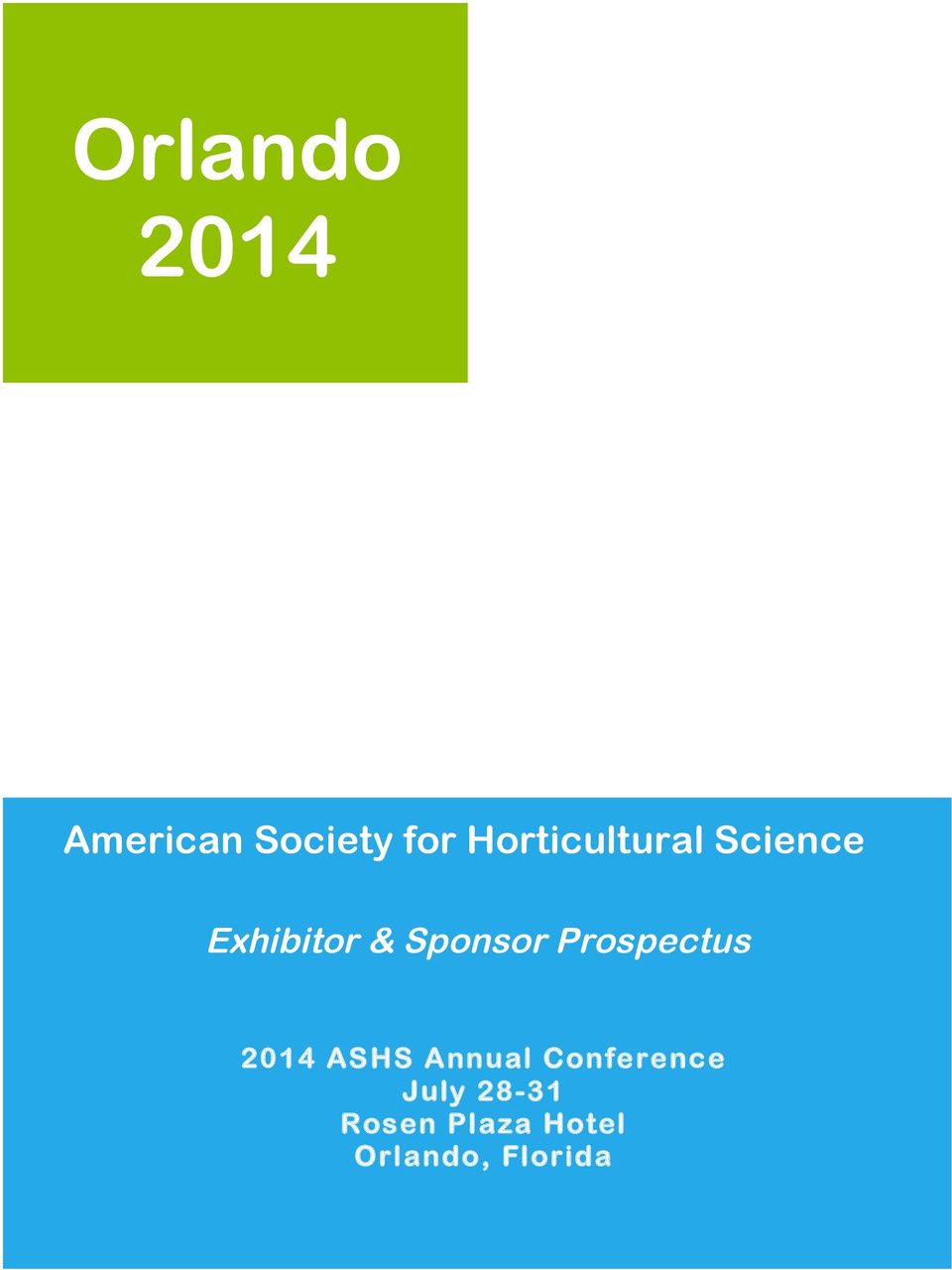 Sponsor Prospectus 2014 ASHS Annual