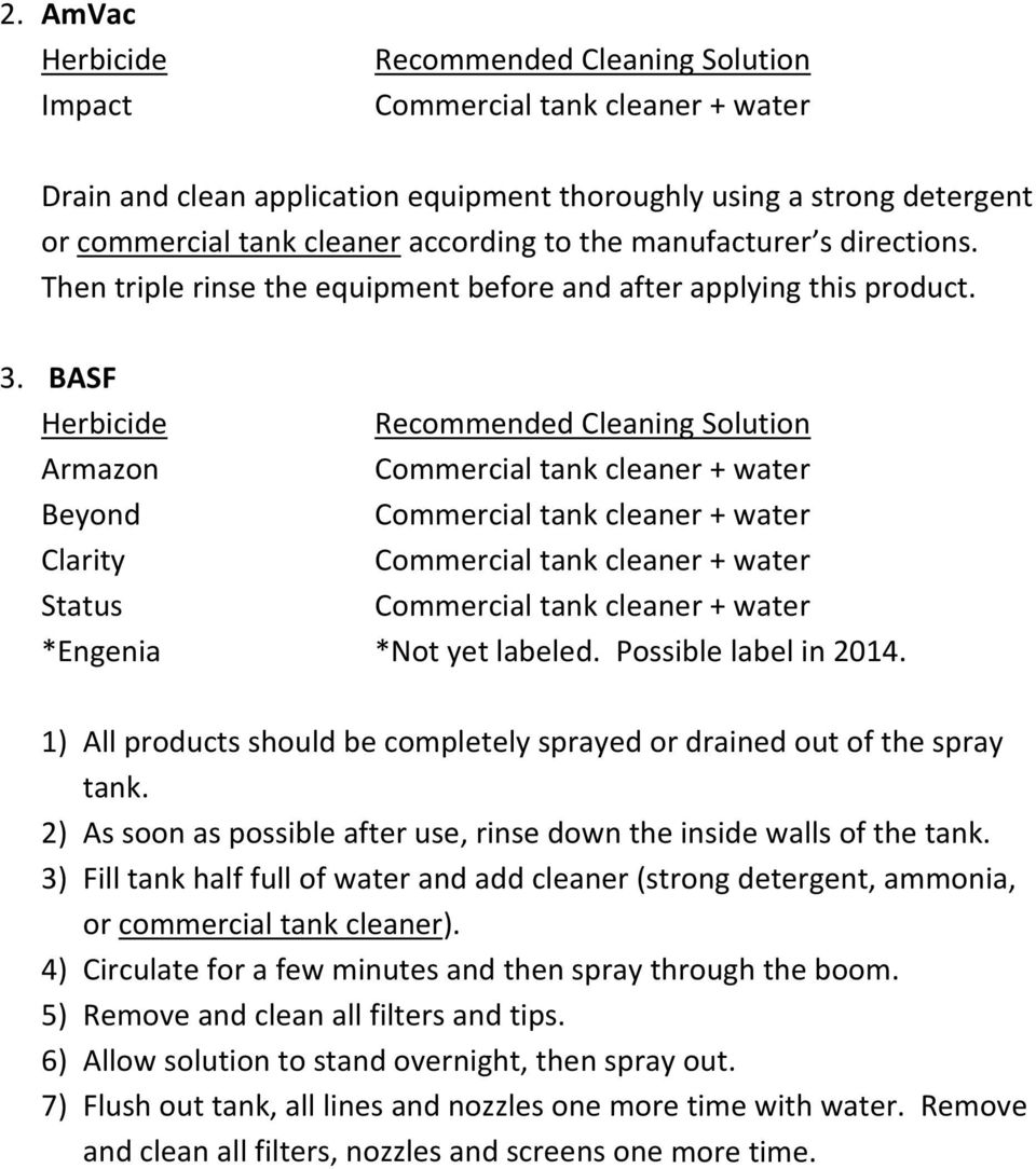 1) All products should be completely sprayed or drained out of the spray tank. 2) As soon as possible after use, rinse down the inside walls of the tank.