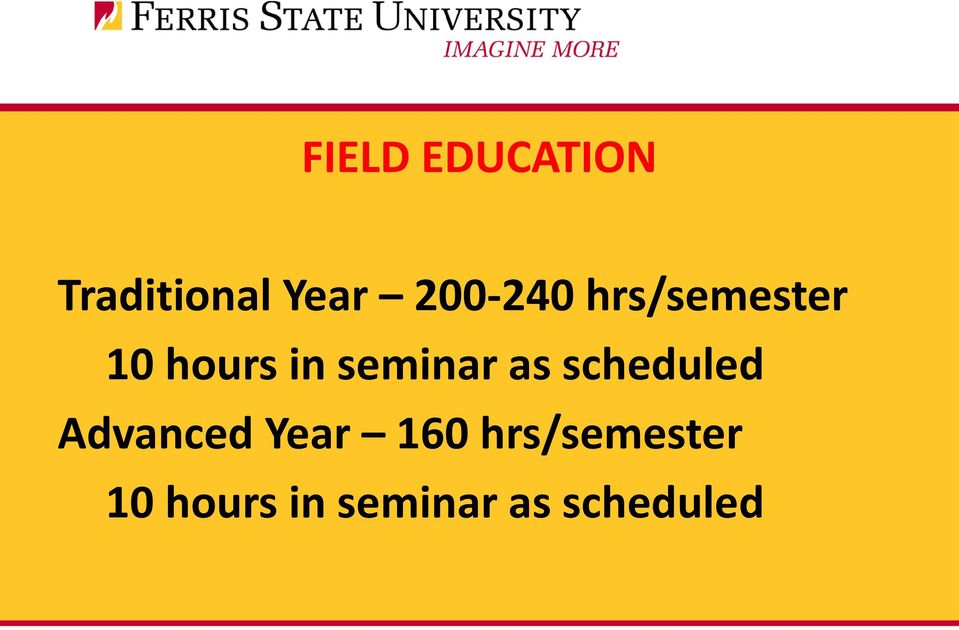 seminar as scheduled Advanced Year