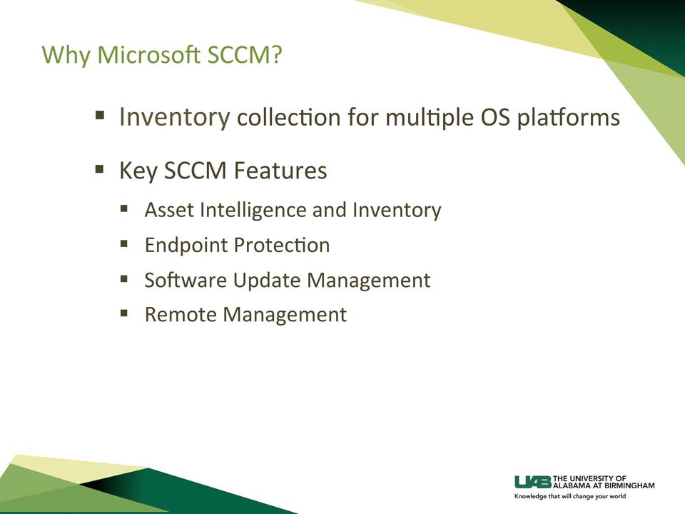Key SCCM Features Asset Intelligence and