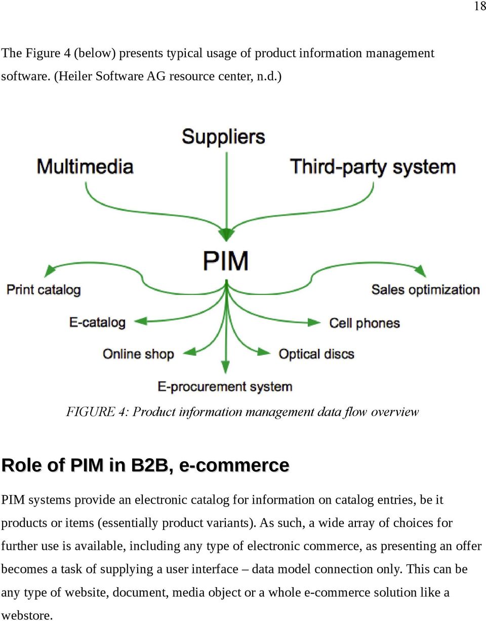 ) FIGURE 4: Product information management data flow overview Role of PIM in B2B, e-commerce PIM systems provide an electronic catalog for information on catalog