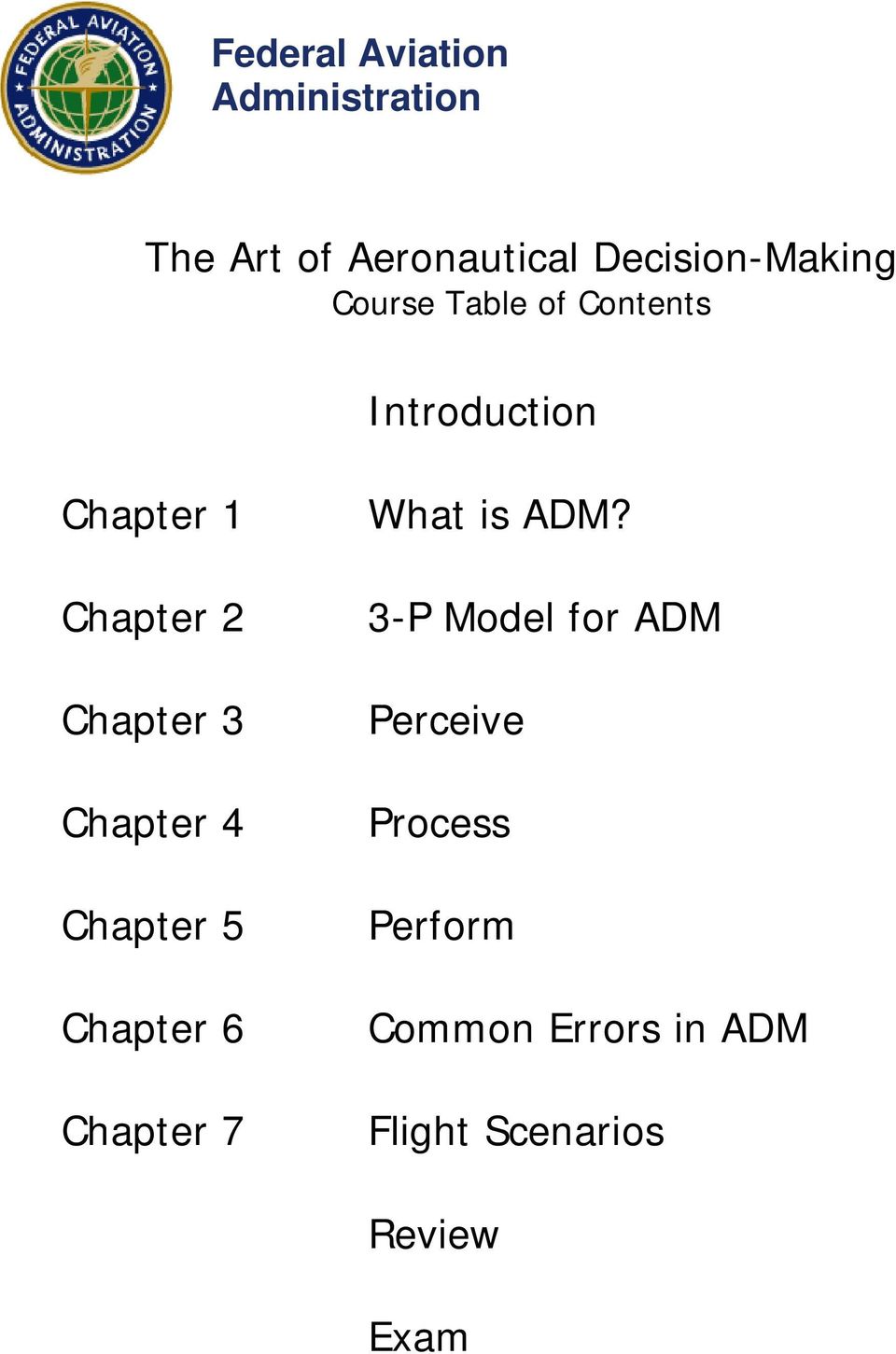 Chapter 4 Chapter 5 Chapter 6 Chapter 7 What is ADM?
