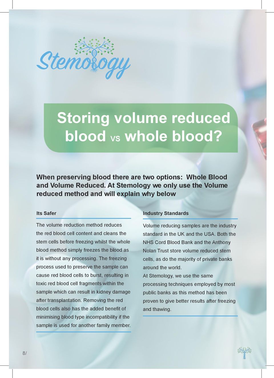 the whole blood method simply freezes the blood as it is without any processing.