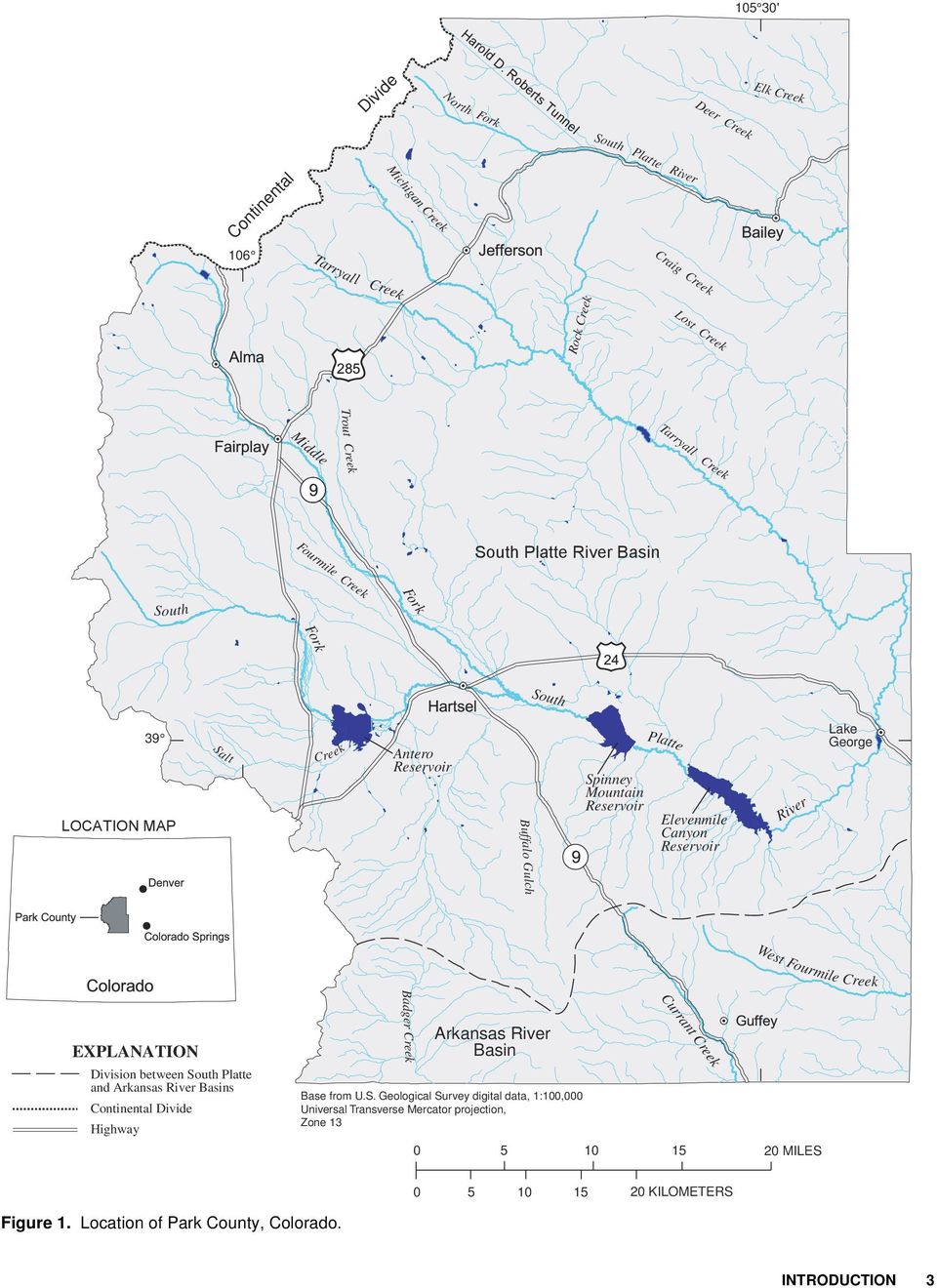 Fourmile Creek Platte River Basin 39 LOCATION MAP S alt Creek Antero Reservoir Spinney Mountain Reservoir Platte Elevenmile Canyon Reservoir River Lake George Buffalo Gulch West
