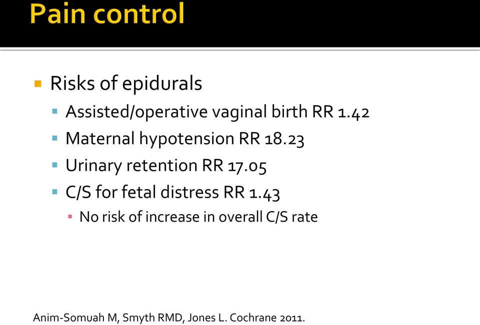 05 C/S for fetal distress RR 1.