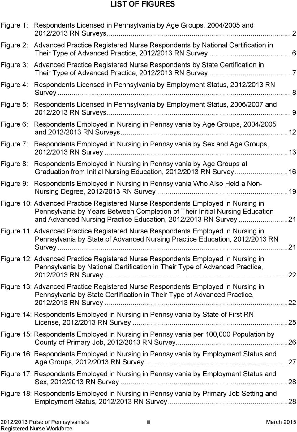 .. 6 Figure 3: Advanced Practice Registered Nurse Respondents by State Certification in Their Type of Advanced Practice, 2012/2013 RN Survey.