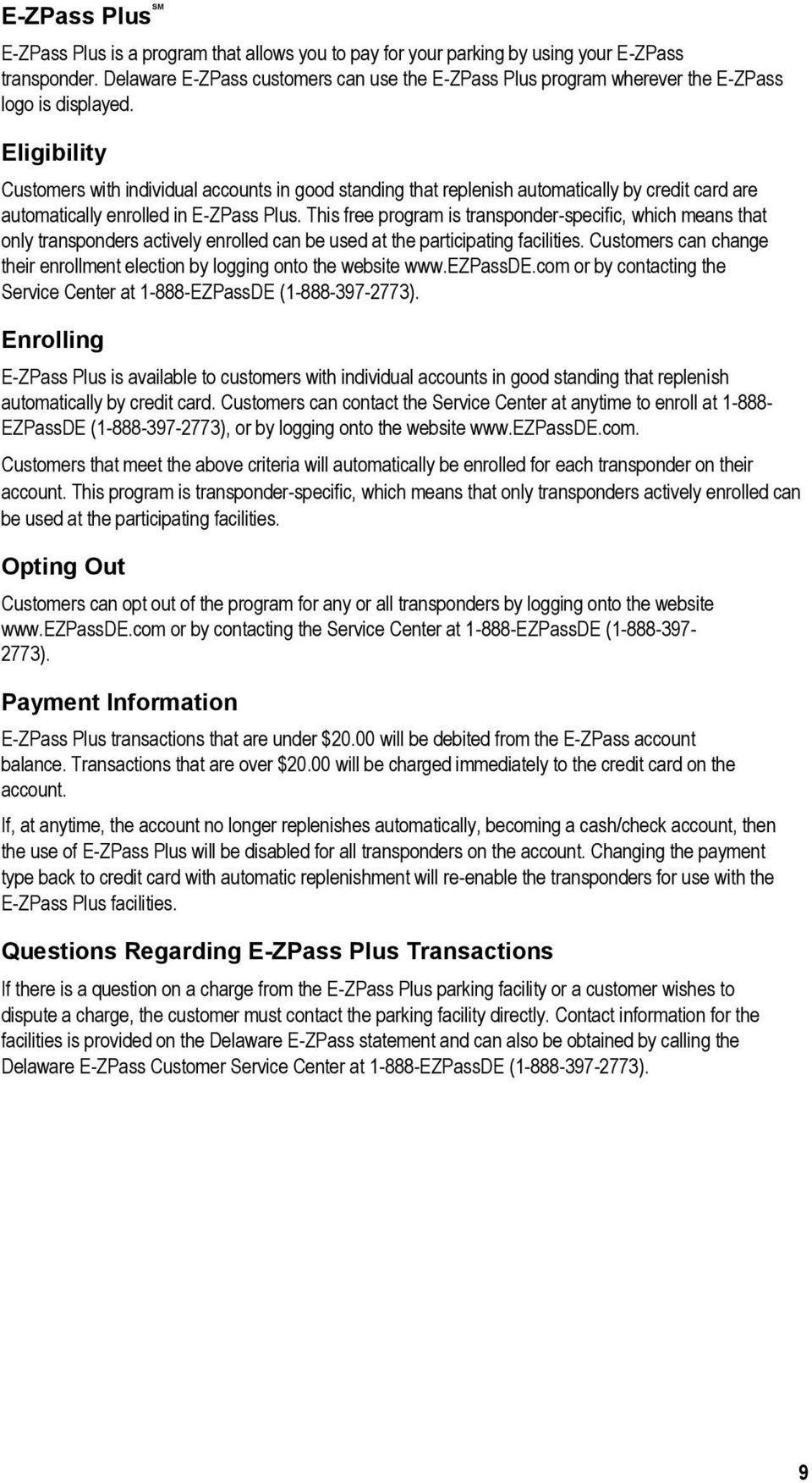 Delaware E Zpass Customer Guide Pdf