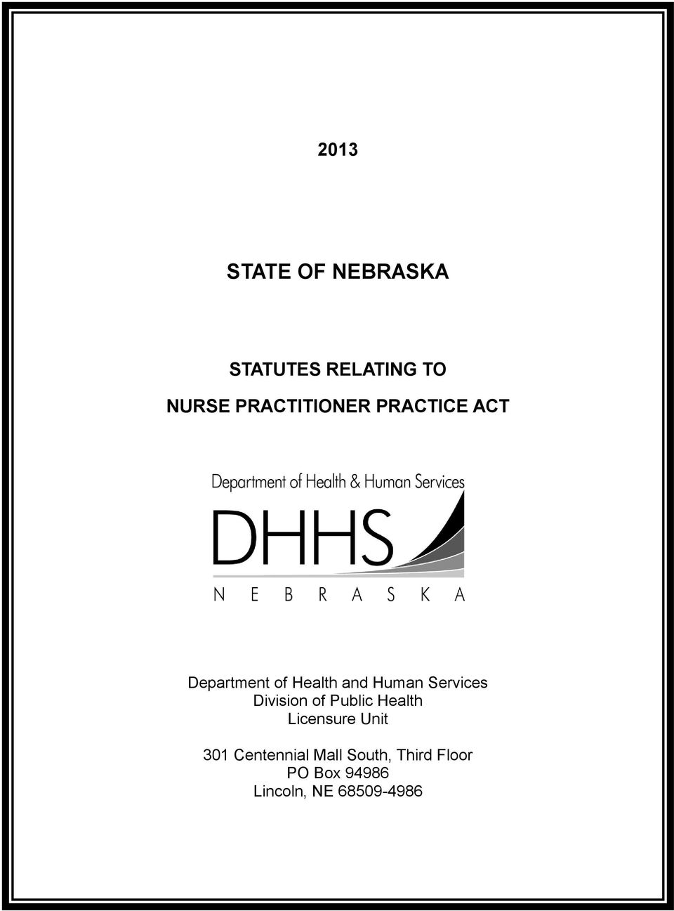Services Division of Public Health Licensure Unit 301