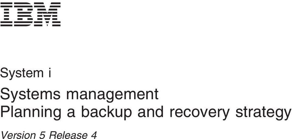 backup and recovery