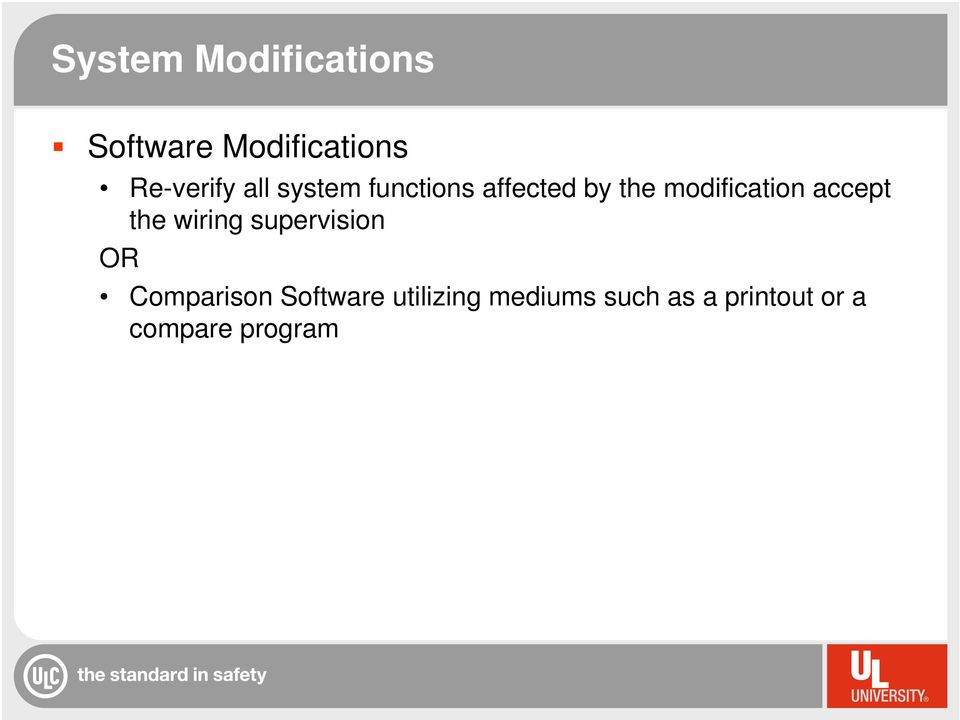 accept the wiring supervision OR Comparison Software