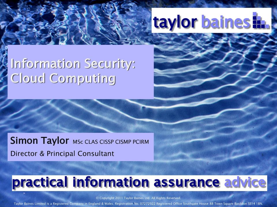 Taylor Baines Limited is a Registered Company in England & Wales.