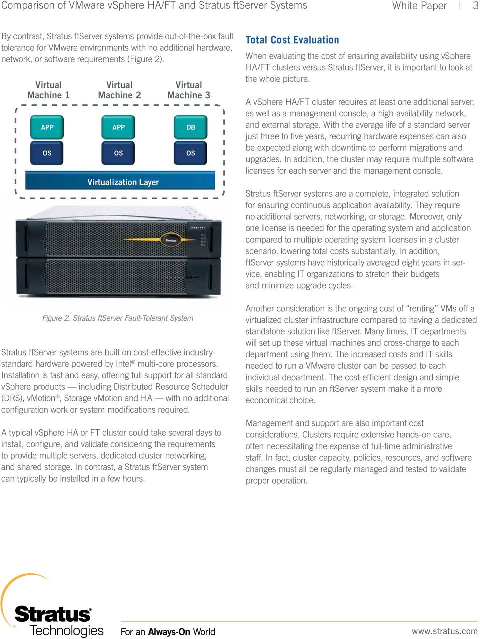 Stratus ftserver Fault-Tolerant System Stratus ftserver systems are built on cost-effective industrystandard hardware powered by Intel multi-core processors.