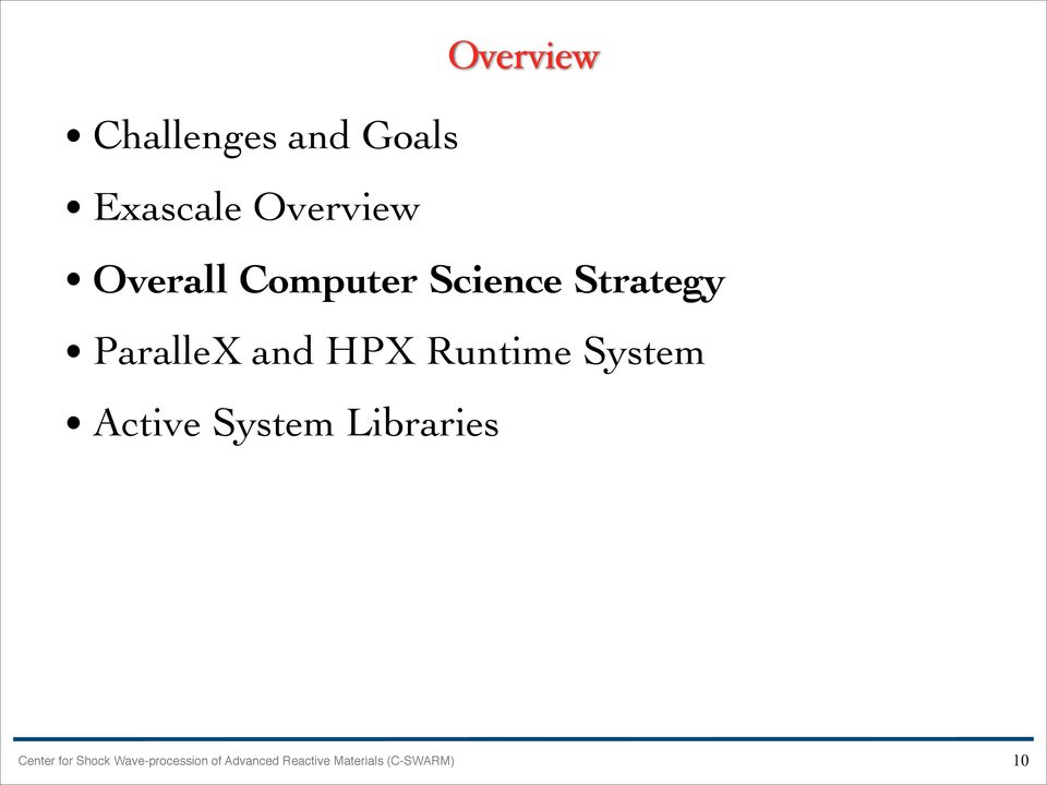 Science Strategy ParalleX and HPX