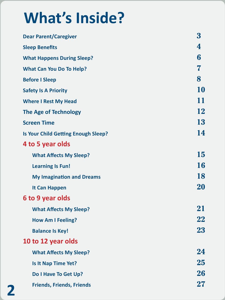 14 4 to 5 year olds What Affects My Sleep? 15 Learning Is Fun!