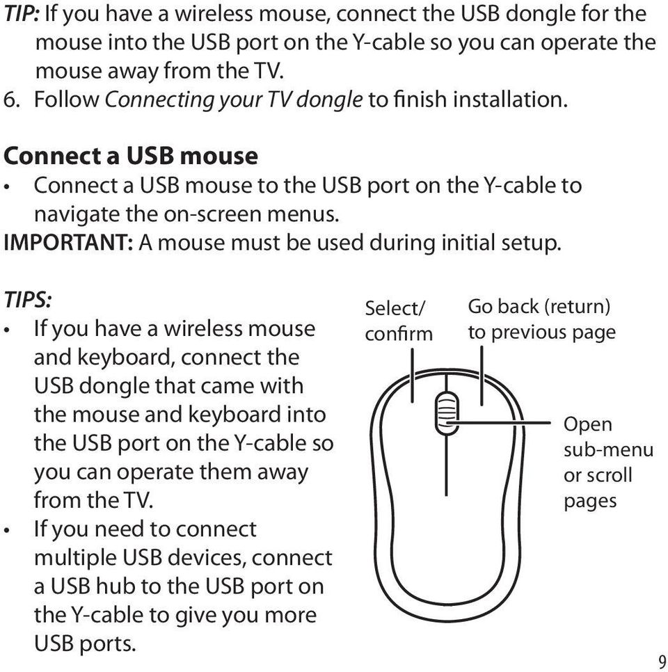 IMPORTANT: A mouse must be used during initial setup.
