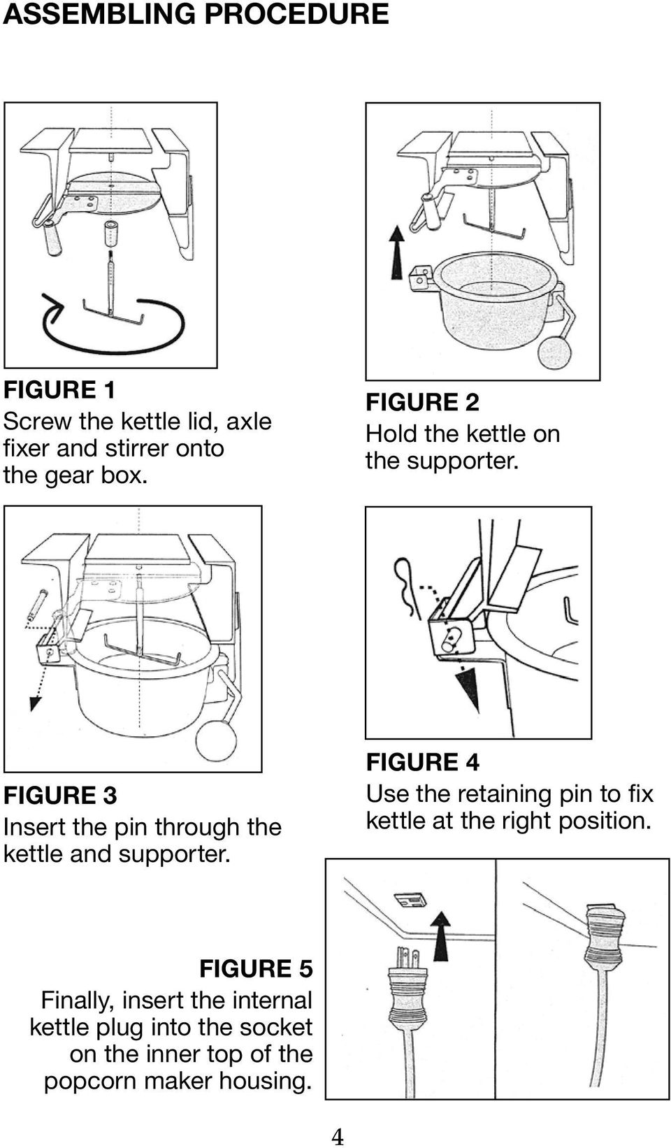 Figure 3 Insert the pin through the kettle and supporter.