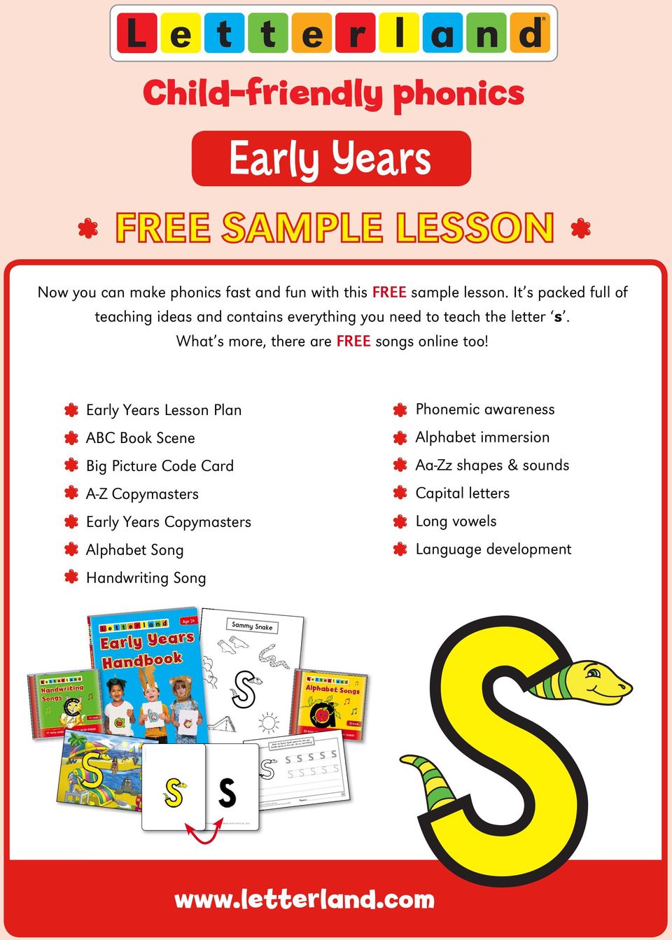 Early Years Lesson Plan ABC Book Scene Big Picture Code Card A-Z Copymasters Early Years Copymasters Alphabet Song Handwriting Song Phonemic awareness Alphabet immersion Aa-Zz shapes & sounds Capital