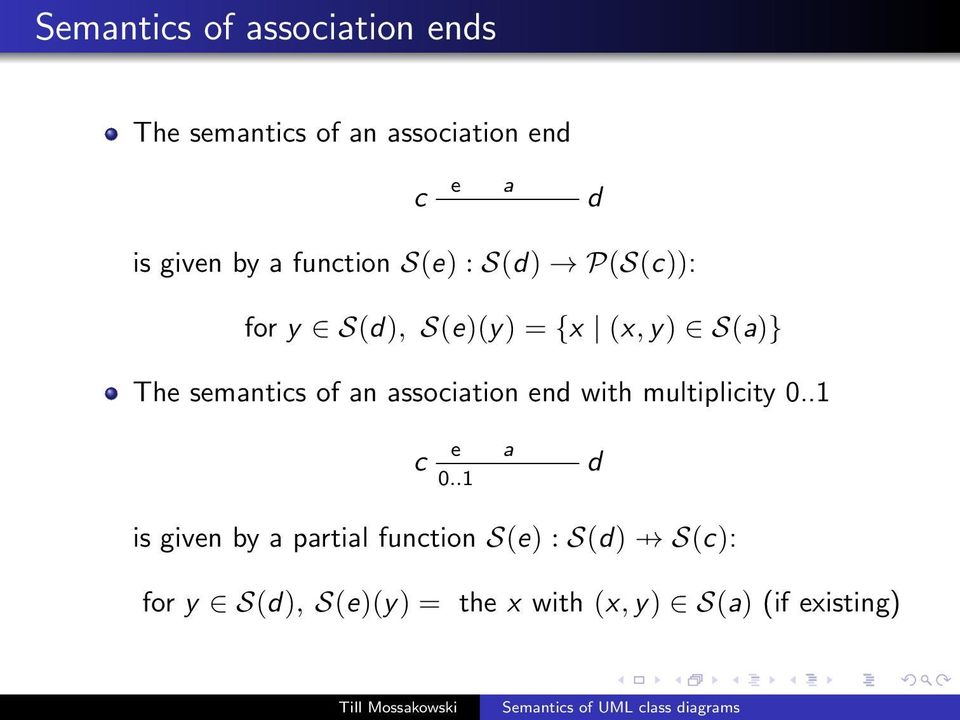 semantics of an association end with multiplicity 0..1 c e 0.