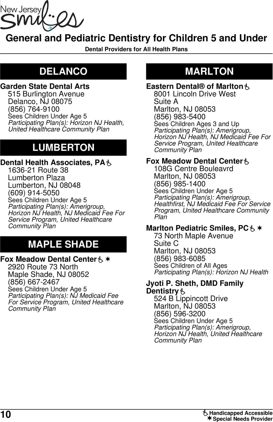 Directory Of Dental Providers For Children - Pdf Free Download