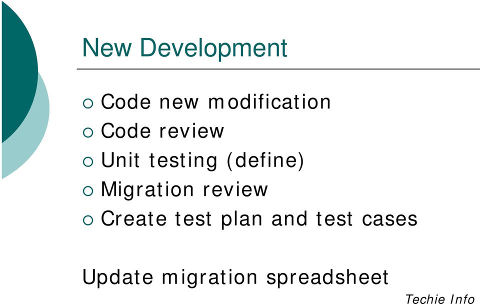 Migration review Create test plan and