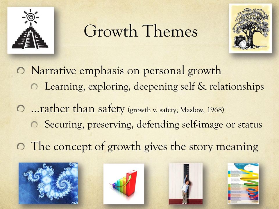 " rather than safety (growth v. safety; Maslow, 1968)!