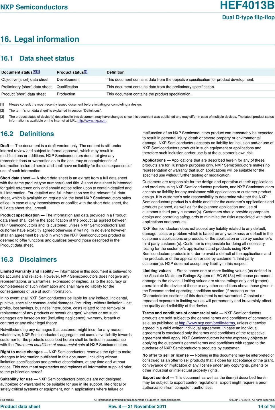 Preliminary [short] data sheet ualification This document contains data from the preliminary specification. Product [short] data sheet Production This document contains the product specification.