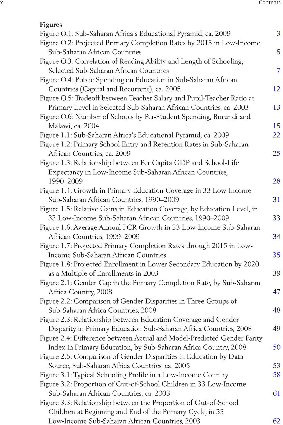 4: Public Spending on Education in Sub-Saharan African Countries (Capital and Recurrent), ca. 2005 12 Figure O.