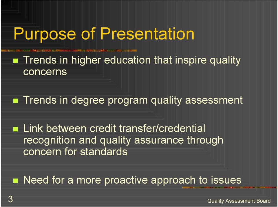 Trends in degree program quality assessment!