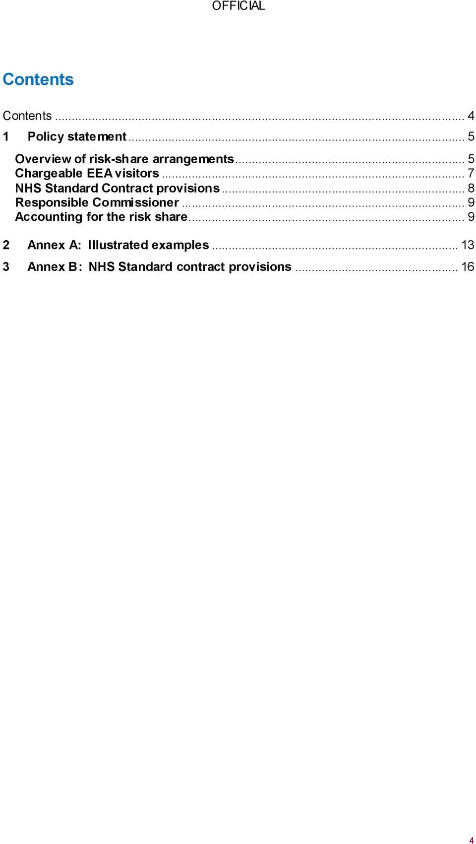 .. 7 NHS Standard Contract provisions... 8 Commissioner.