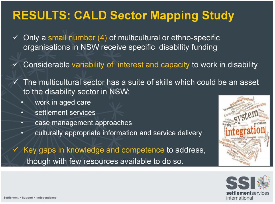 skills which could be an asset to the disability sector in NSW: work in aged care settlement services case management approaches