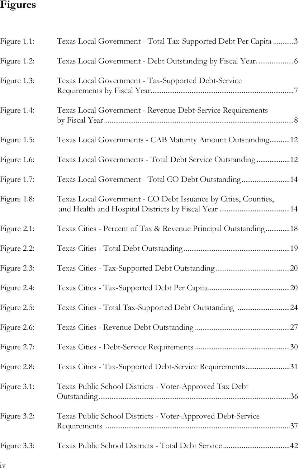 5: Texas Local Governments - CAB Maturity Amount Outstanding... 12 Figure 1.6: Texas Local Governments - Total Debt Service Outstanding... 12 Figure 1.7: Texas Local Government - Total CO Debt Outstanding.