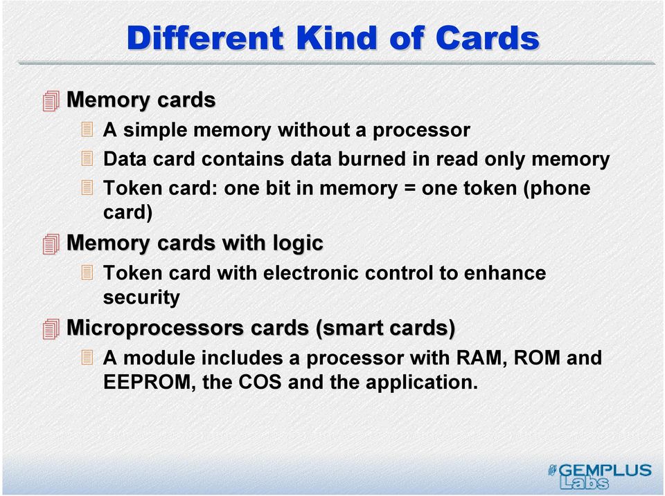 Token card with electronic control to enhance security Microprocessors cards (smart cards)