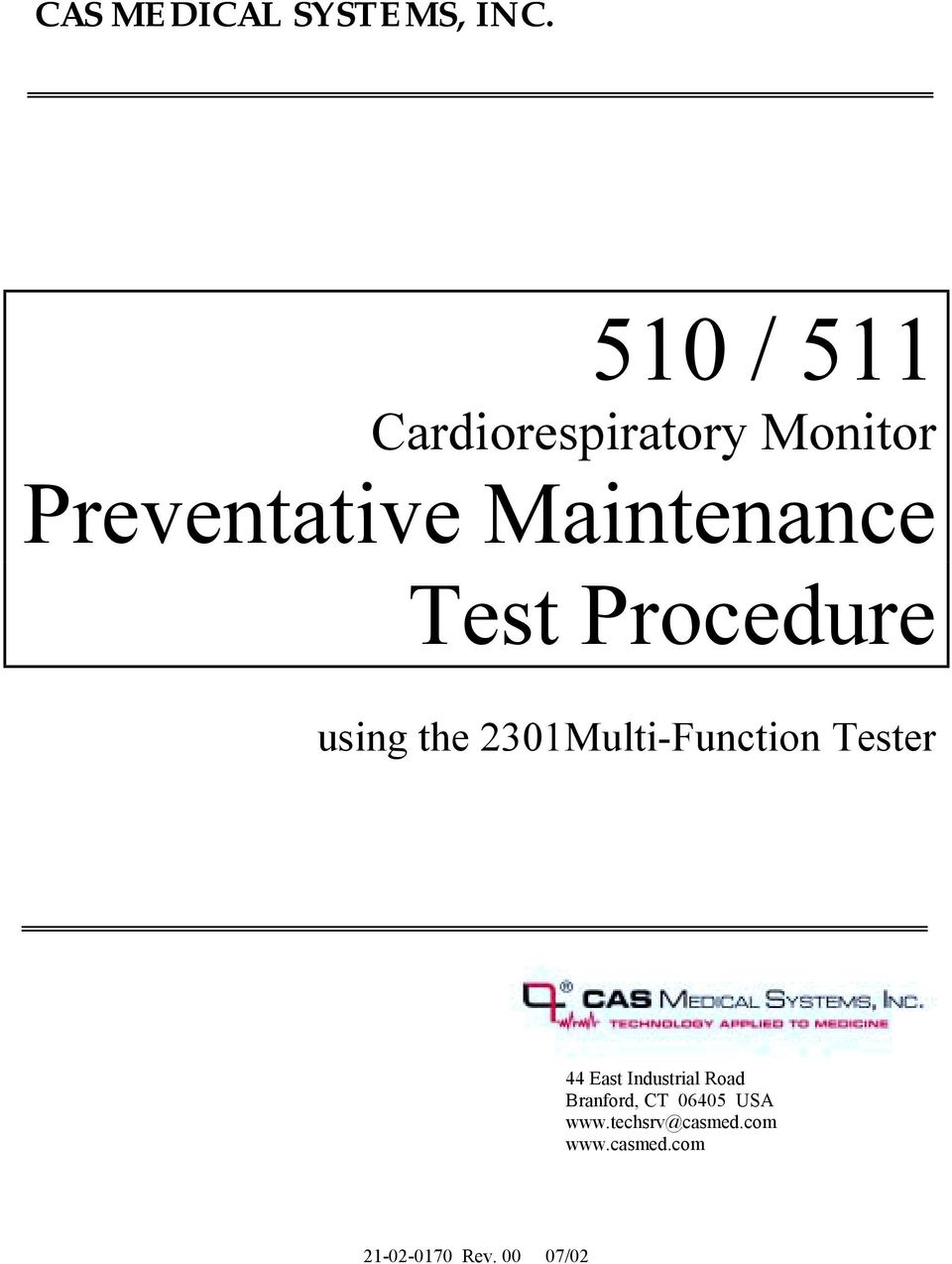 Test Procedure using the 2301Multi-Function Tester 44 East