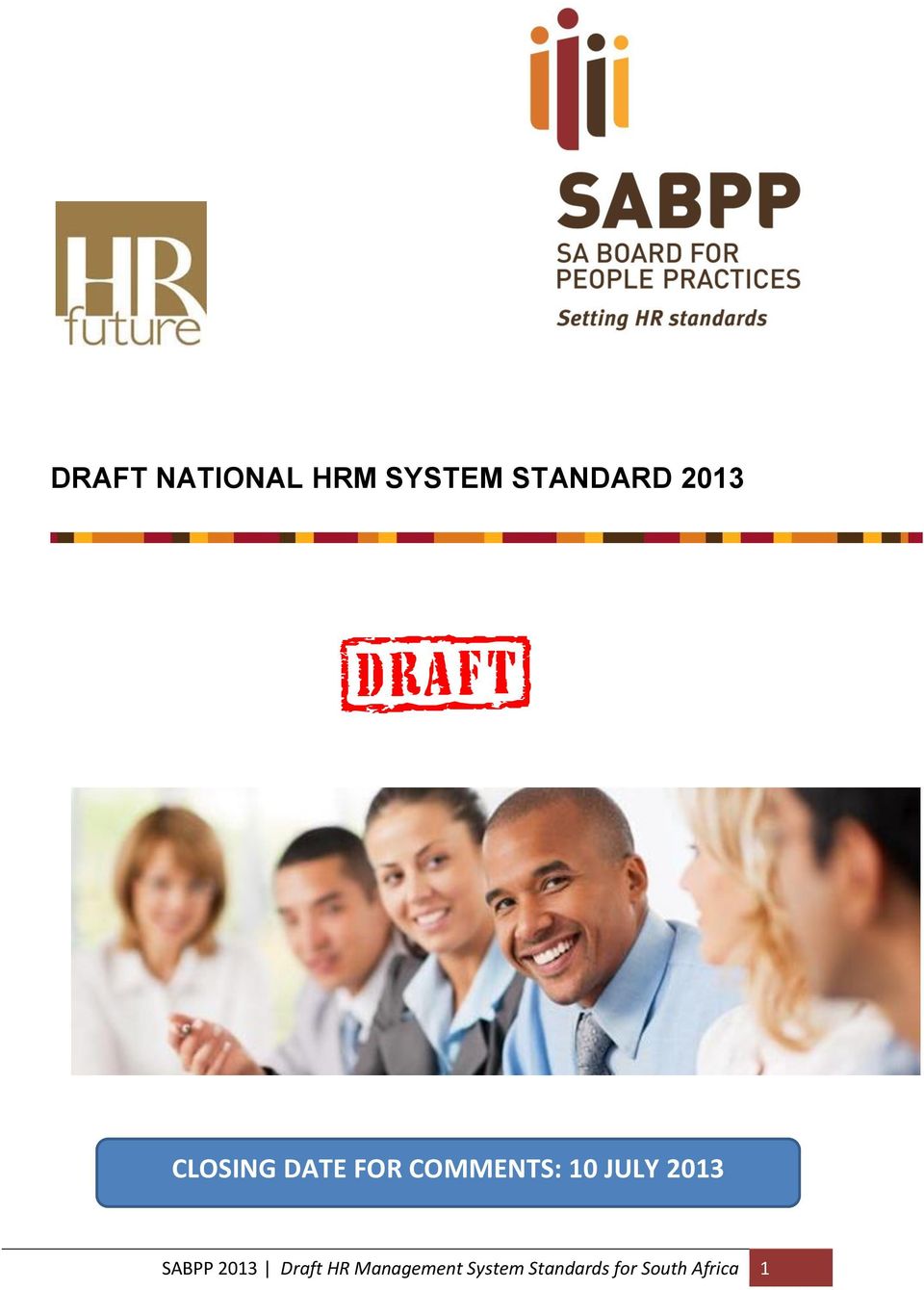 JULY 2013 SABPP 2013 Draft HR