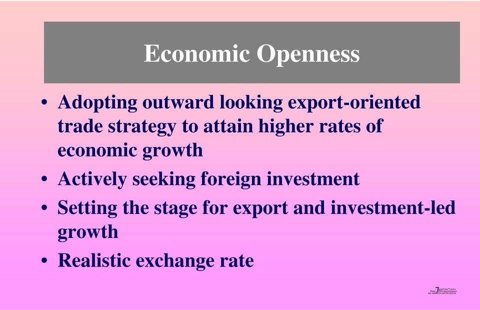 economic growth Actively seeking foreign investment