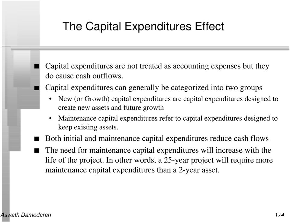 growth Maintenance capital expenditures refer to capital expenditures designed to keep existing assets.