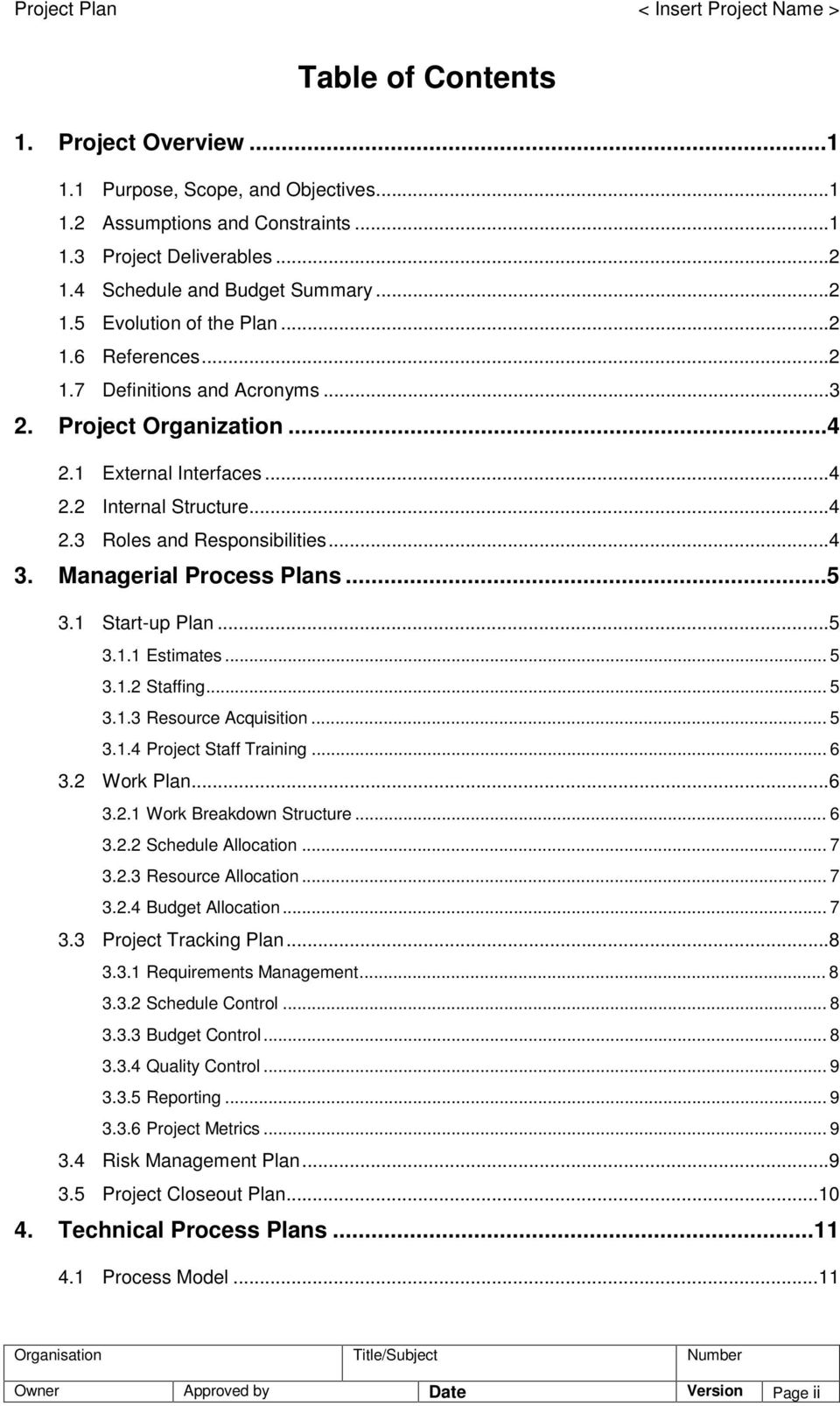 Managerial Process Plans...5 3.1 Start-up Plan...5 3.1.1 Estimates... 5 3.1.2 Staffing... 5 3.1.3 Resource Acquisition... 5 3.1.4 Project Staff Training... 6 3.2 Work Plan...6 3.2.1 Work Breakdown Structure.